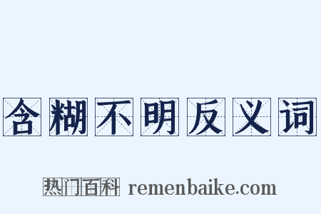 含糊不明反义词是什么意思的图片